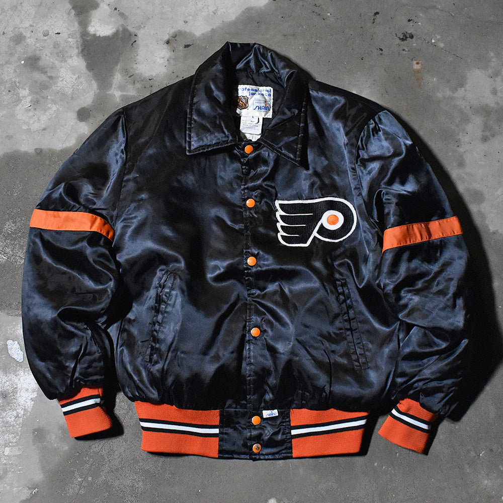 80’s SHAIN “NHL Philadelphia Flyers” ナイロン スタジャン アワードジャケット 240227