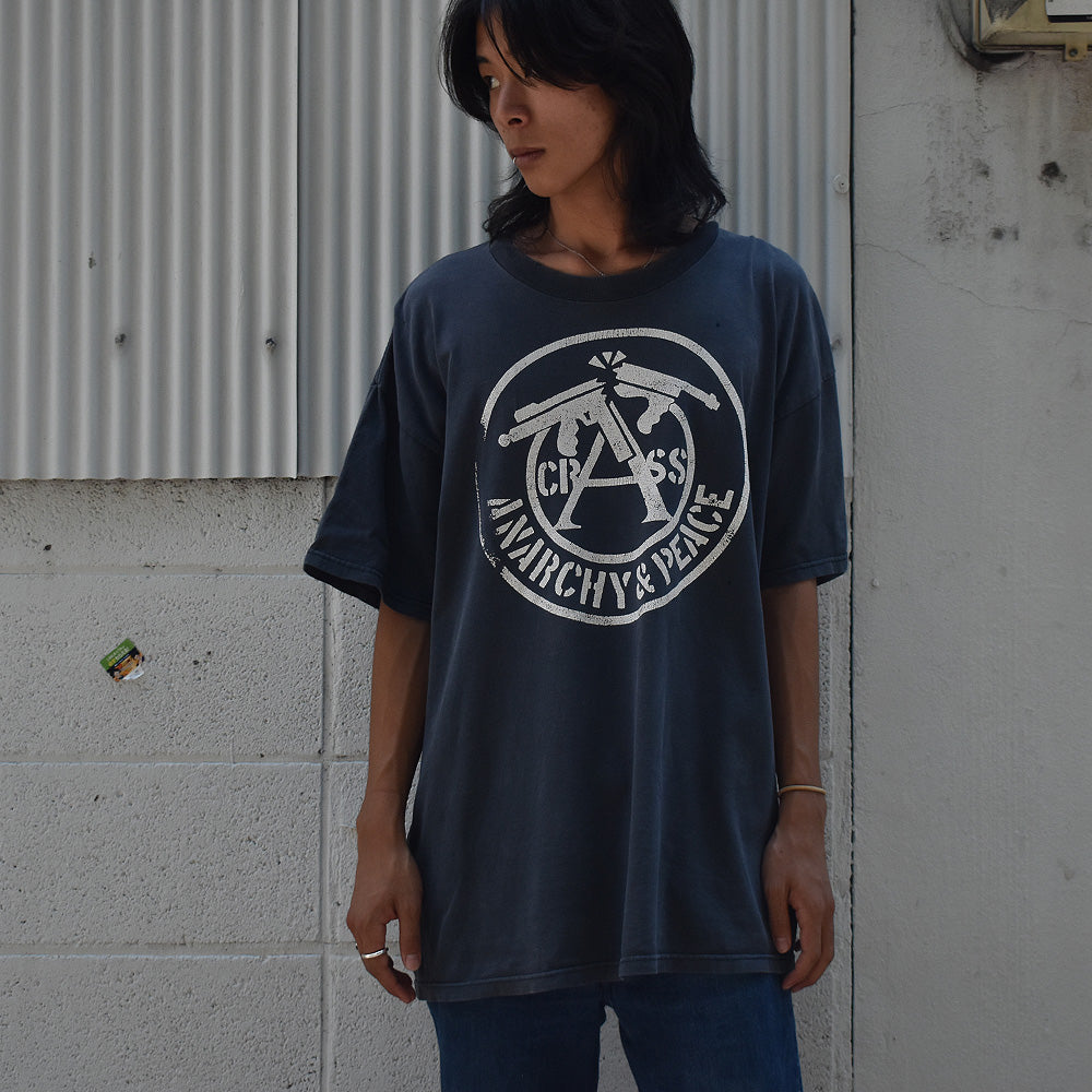90's　CRASS/クラス　"ANARCHY AND PEACE"  Tee　230718H