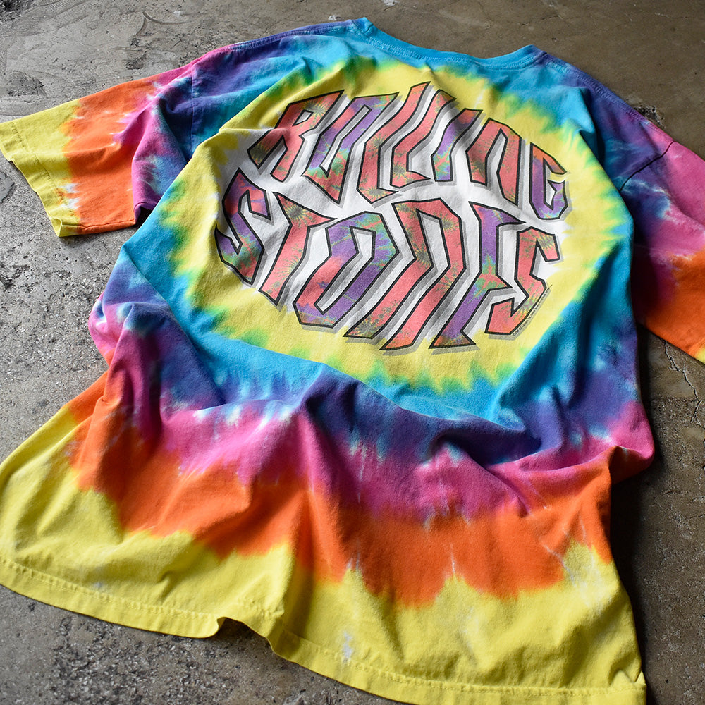Y2K The Rolling Stones×LIQUID BLUE サイケロゴ! タイダイ Tシャツ 240708H