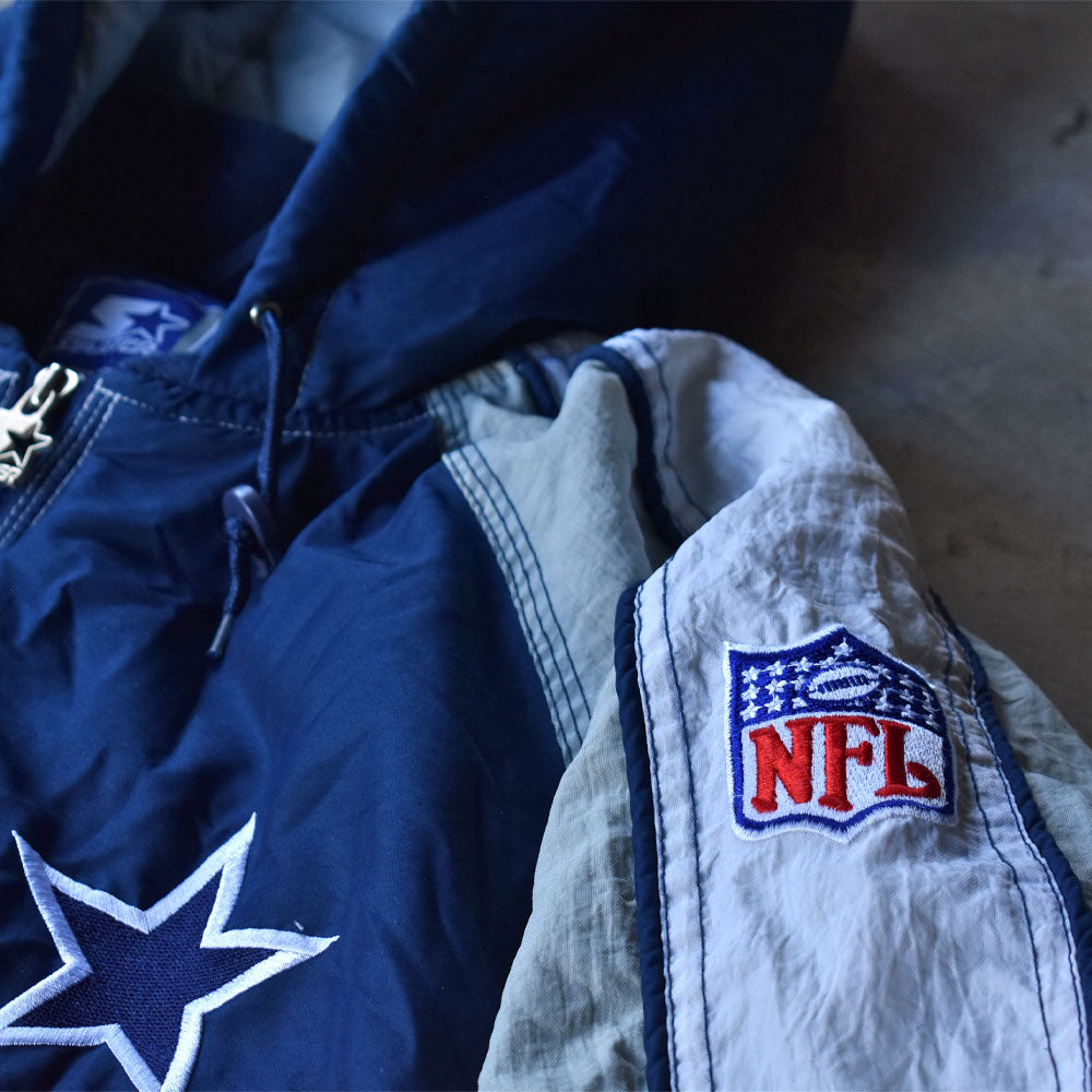 90’s STARTER “NFL COWBOYS” 中綿入り フード付き ナイロンジャケット 240109