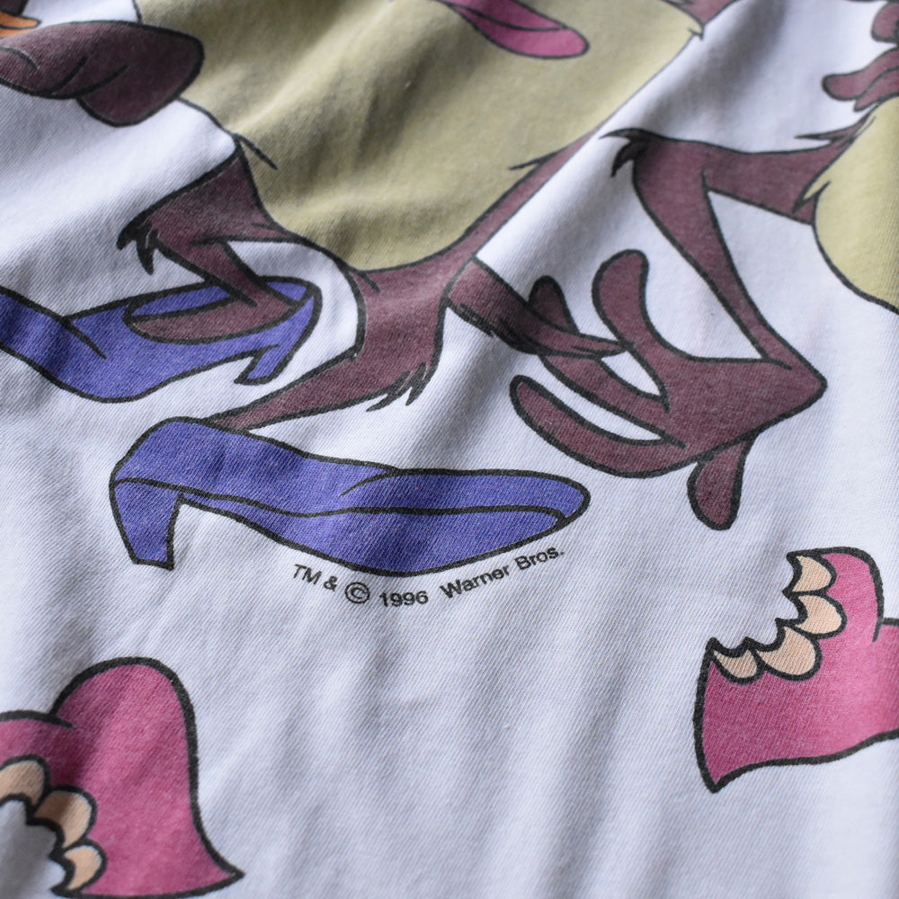 90's Looney Tunes ”TAZ SPORTS” 両面プリント キャラ Tシャツ 240626