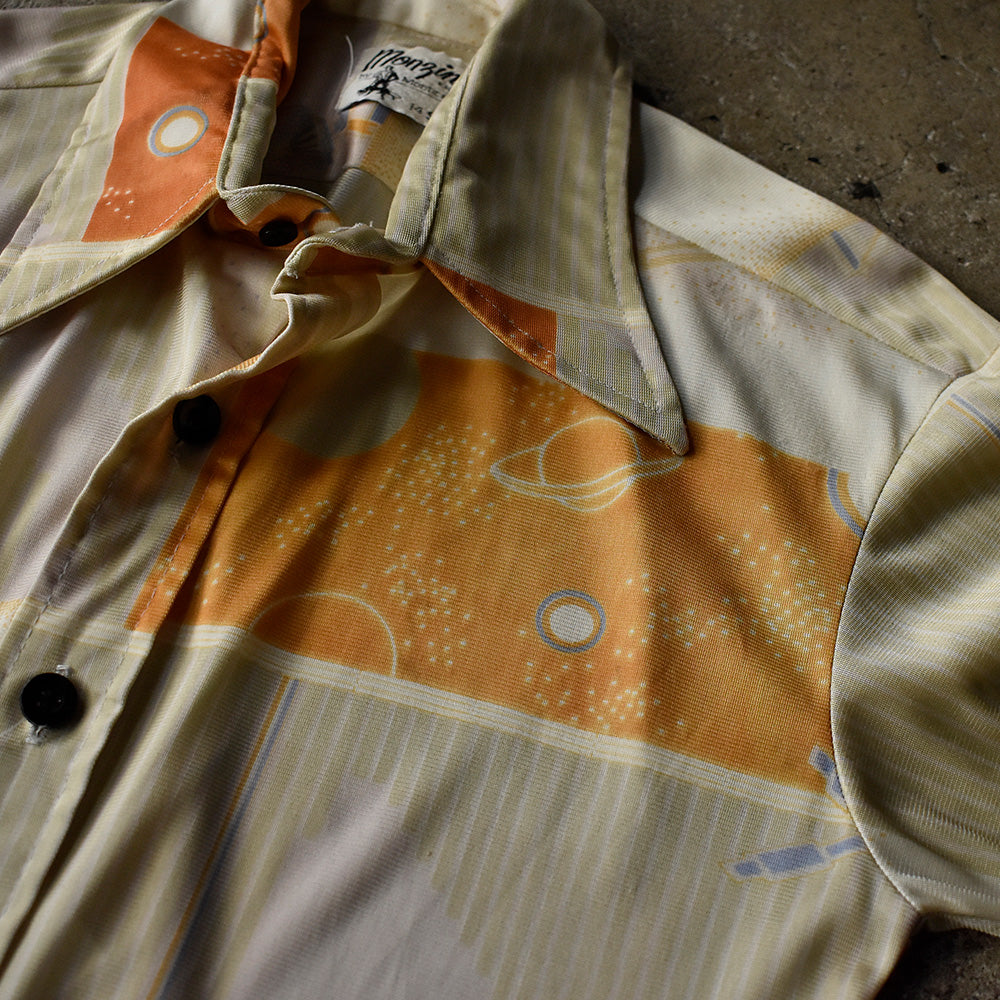 70's Monzini by monticello 惑星柄 ディスコシャツ 230921H