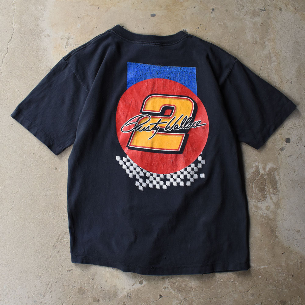 90’s COTTON SOURCE “NASCAR/#2 Rusty Wallace” レーシングプリント Tシャツ USA製 250527