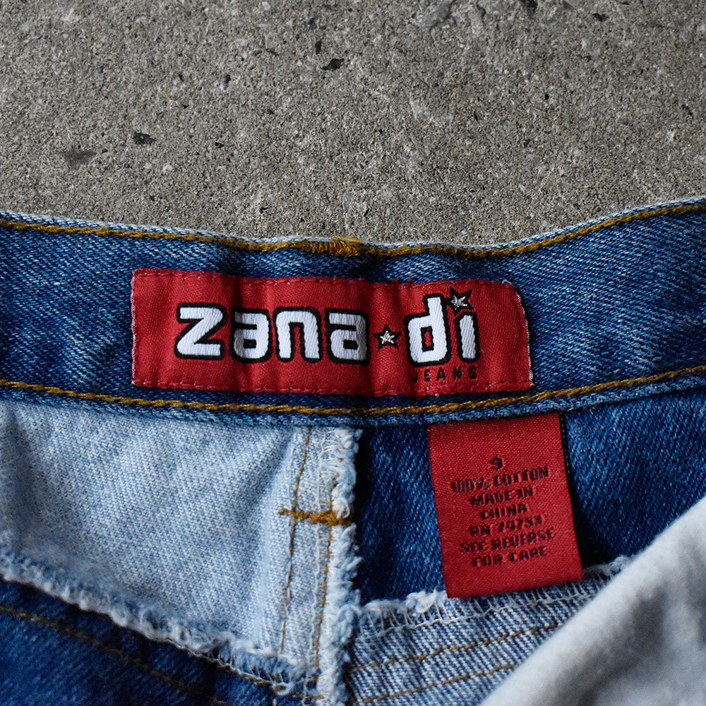 Y2K Zana Di ツギハギ パッチワーク フレアデニムパンツ 250311H