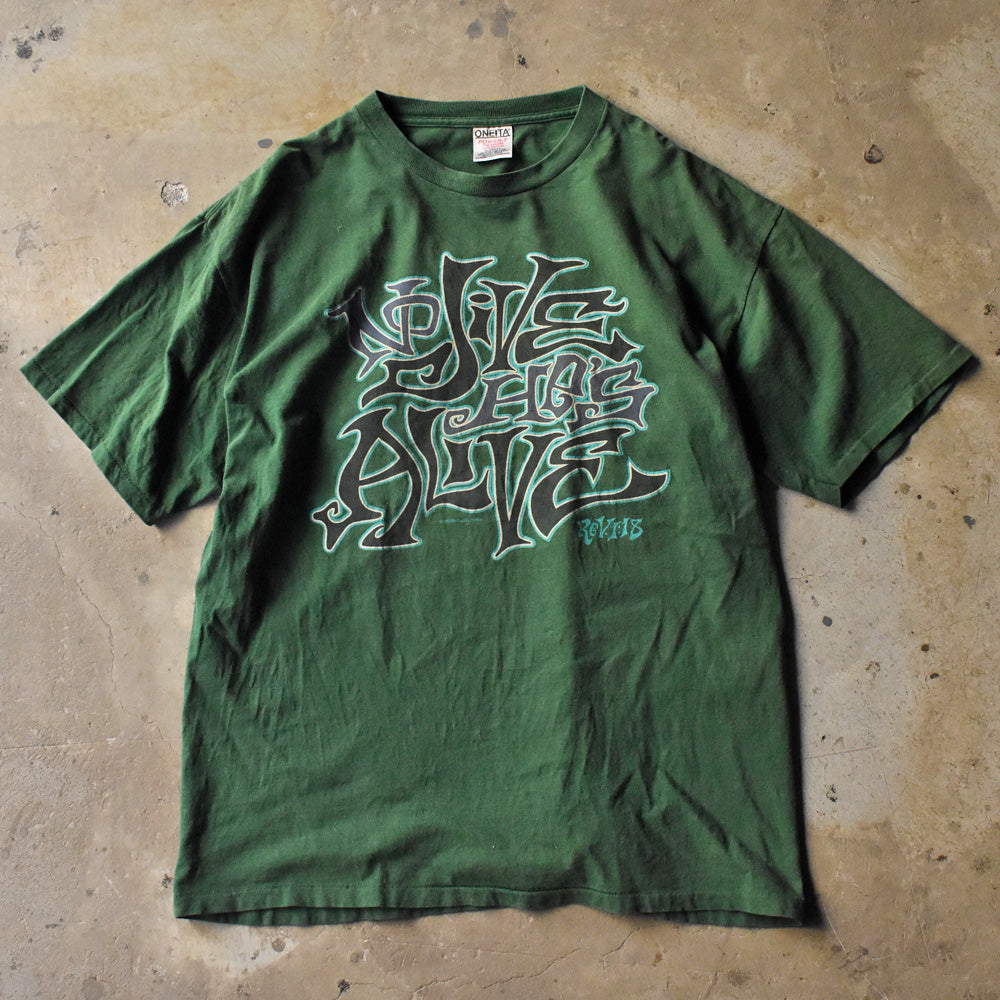90's ONEITA “No Jive He's Alive” グラフィティ メッセージ Tシャツ USA製 240515