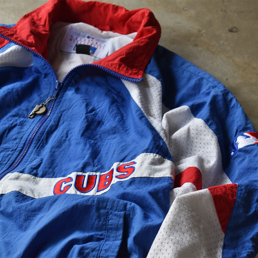 90’s PRO PLAYER ”MLB CHICAGO CUBS” トリコロールカラー ナイロンジャケット 240412
