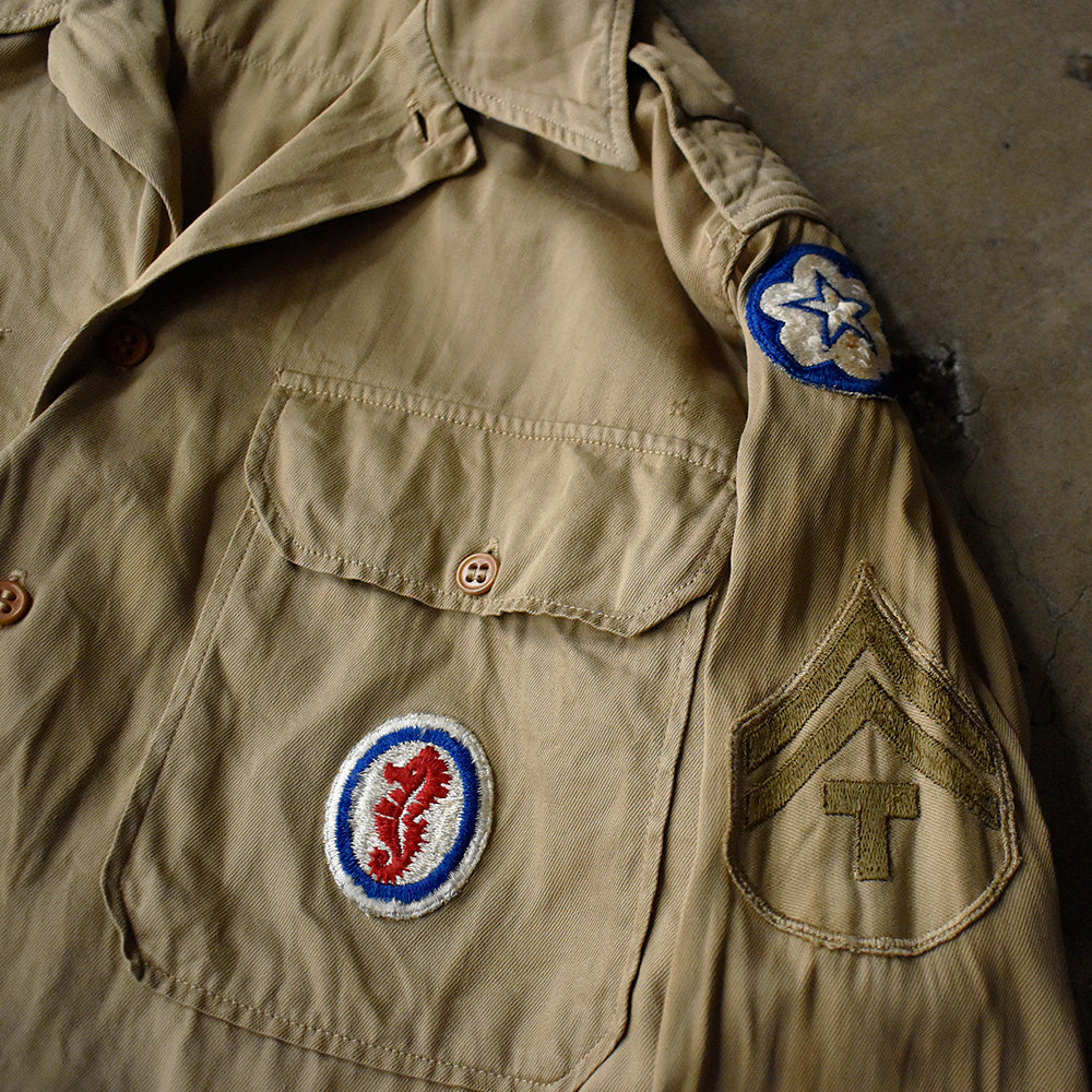 40's~50's U.S.ARMY ワッペン マチ付き チノシャツ 250511H