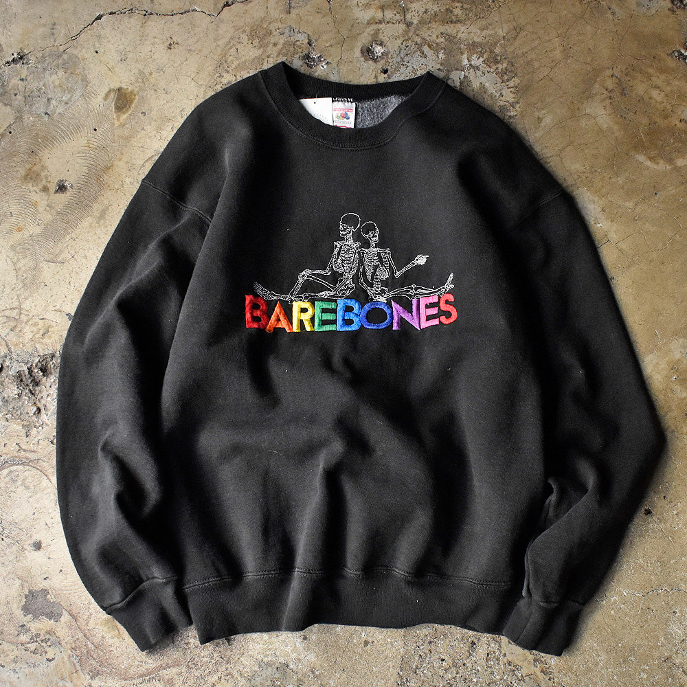 90's “BAREBONES” 刺繍スウェット USA製 240226H