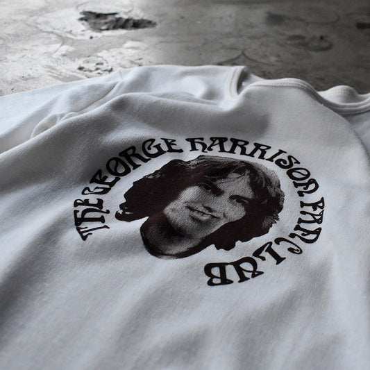 ジョージ・ハリスン ファンクラブ フェイスプリント Tシャツ 70年代 ホワイト ルーマニア製 ヴィンテージ