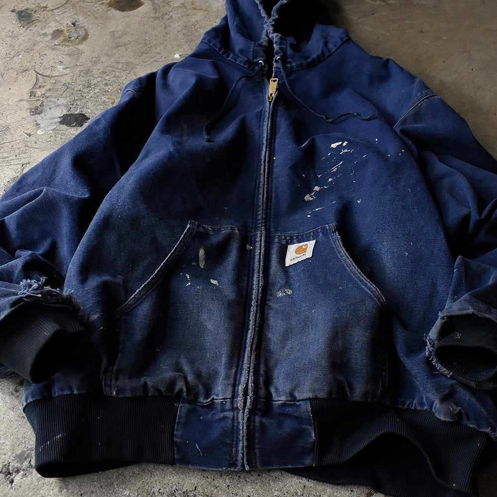 90's ペンキ!ダメージ! Carhartt アクティブパーカー メッシュライナー 230928H