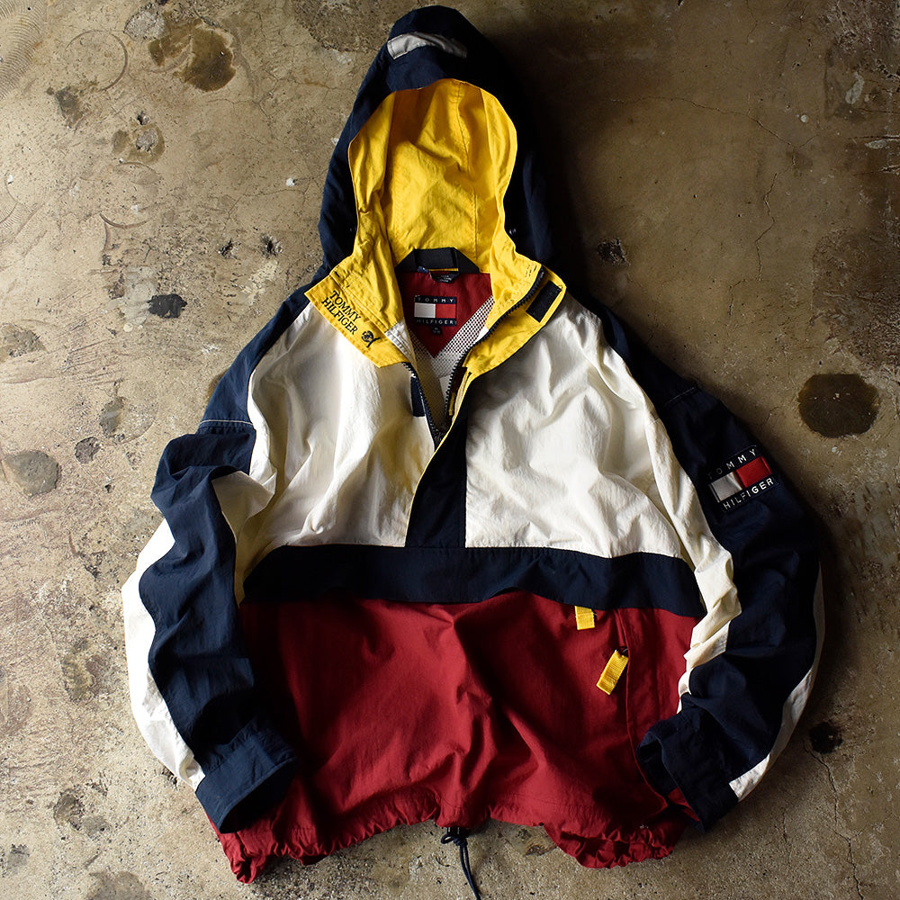 90's TOMMY HILFIGER ナイロンアノラックパーカー 231007H