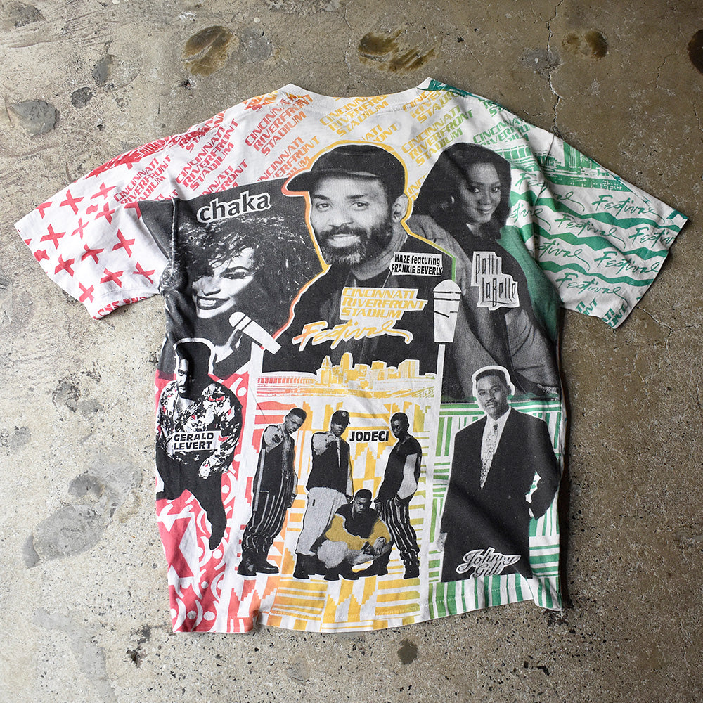 90’s AOP!“Cincinnati Riverfront Stadium Festival” MAZE/CHAKA/Patti LaBelle/Jodeci/Johnny Gill/Gerald Levert Tシャツ 250625H