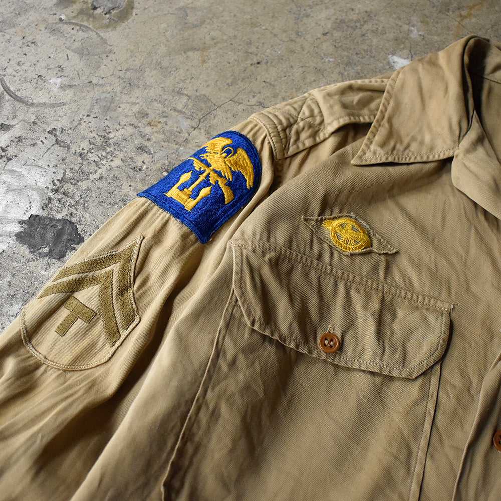40's~50's U.S.ARMY ワッペン マチ付き チノシャツ 250511H