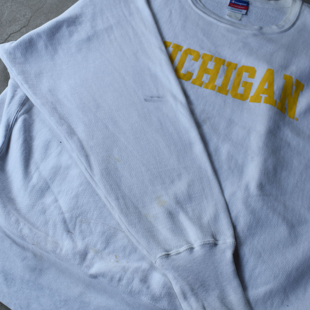 Y2K Champion “MICHIGAN” 白ボディ! RWスウェット 231105