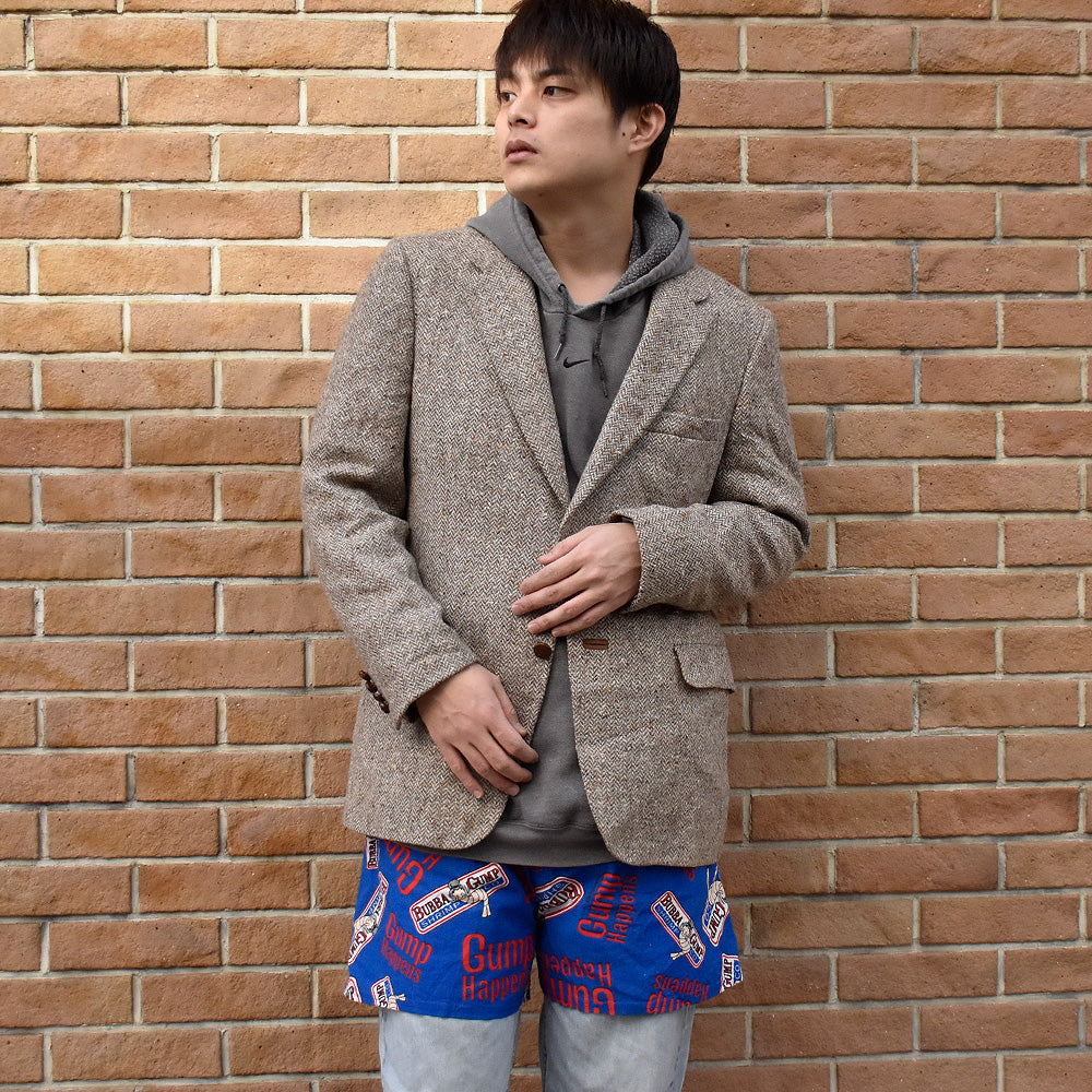 80's LANVIN ヘリンボーン ネップ入り ウール テーラードジャケット 241230H