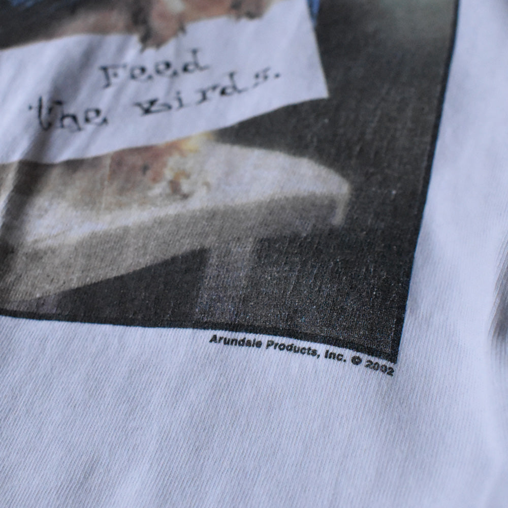 Y2K Hanes “Feed the Birds” リス アニマルプリント Tシャツ 240423
