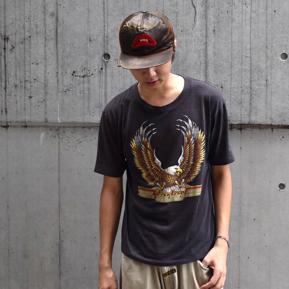80’s Harley-Davidson × 3D Emblem “Eagle Logo” バイク Tシャツ 250916