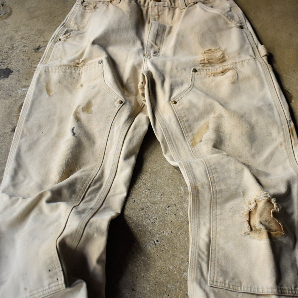 Y2K フェード&ダメージ! Carhartt ダブルニー ブラウンダック ペインターパンツ USA製 250128H