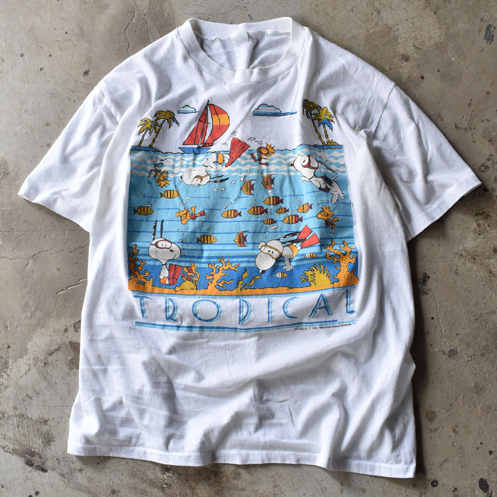 80's Peanuts / SNOOPY "TROPICAL" ARTEXボディ 海外アニメ キャラ Tシャツ USA製 230601H