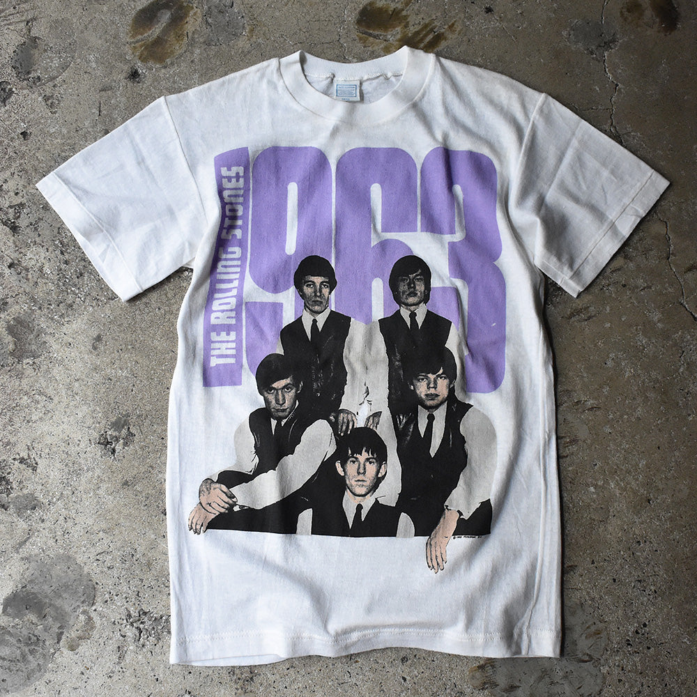 80's The Rolling Stones "1963 photo" オーバープリント ロック Tシャツ Euro製 230705H
