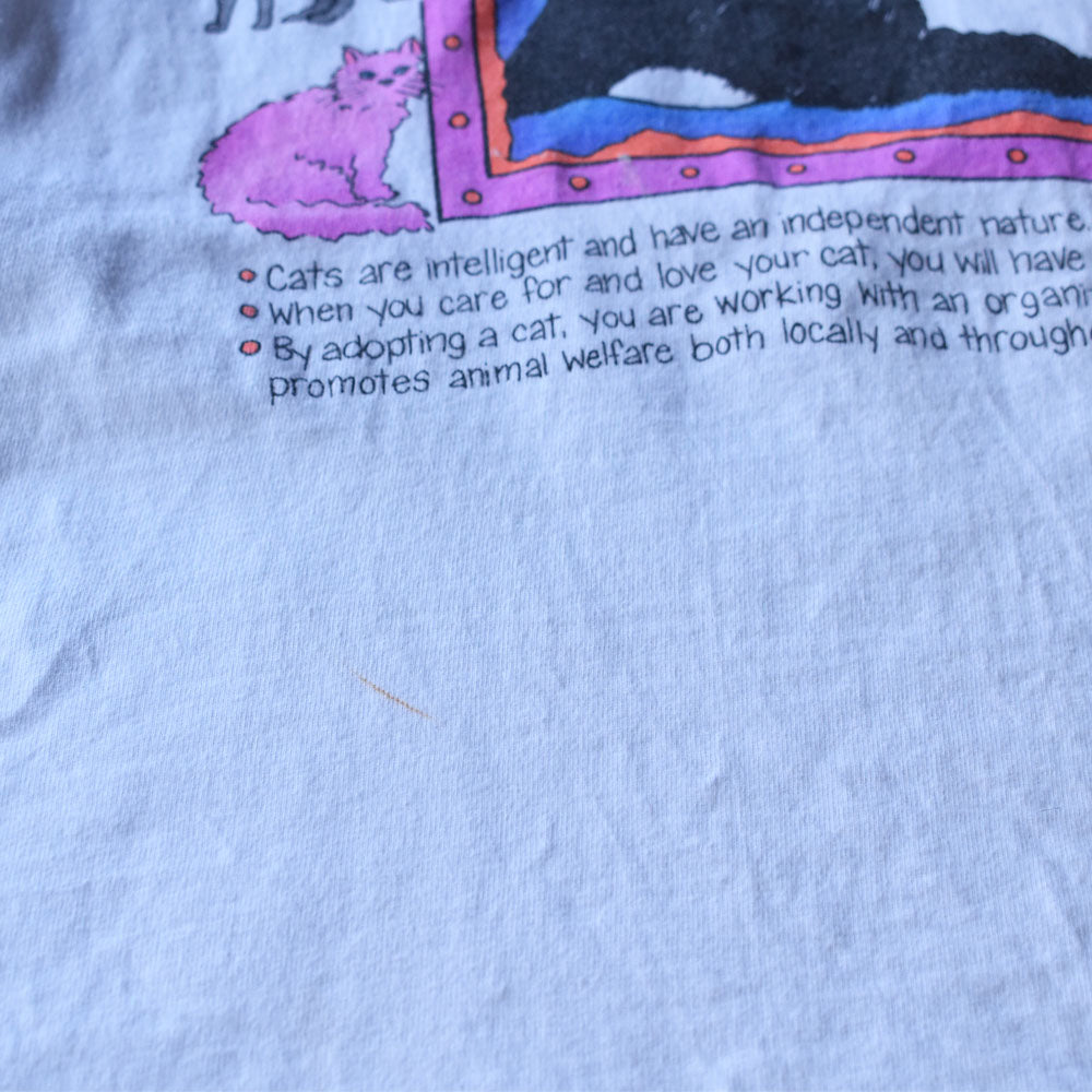 90’s “Friends for a Lifetime” Cat アニマルプリントTシャツ 240607