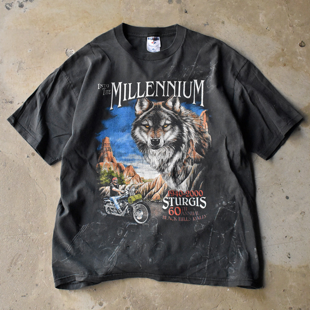 Y2K ”STURGIS 60th ANNUAL BLACK HILLS RALLY” 両面プリント バイク Tシャツ 240803