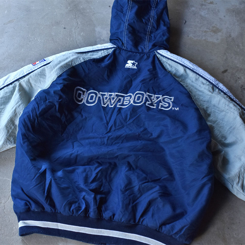 90’s STARTER “NFL COWBOYS” 中綿入り フード付き ナイロンジャケット 240109