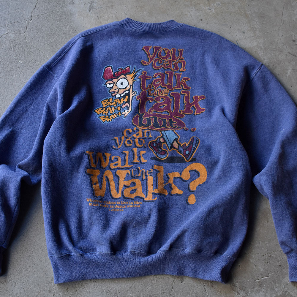 90’s JERZEEYS “Talk is cheap” メッセージ アート スウェット USA製 231204