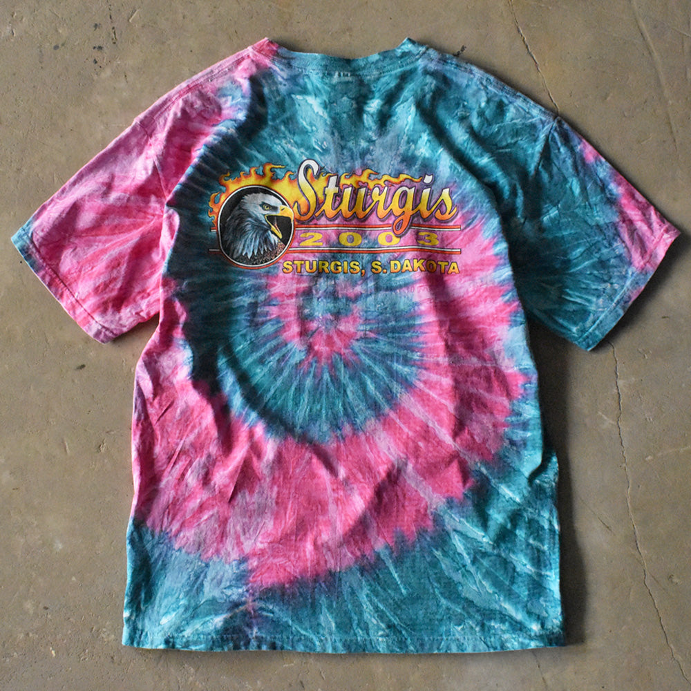 Y2K “Sturgis 2003” タイダイ バイク Tシャツ 240517