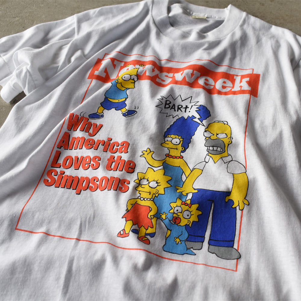 80's　デッドストック！ The Simpsons/ザ・シンプソンズ ”News week” Tシャツ　USA製　230813