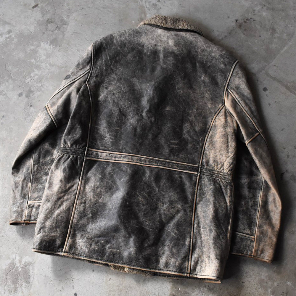 90’s Trapper レザージャケット カーコート 鬼フェード 251118H
