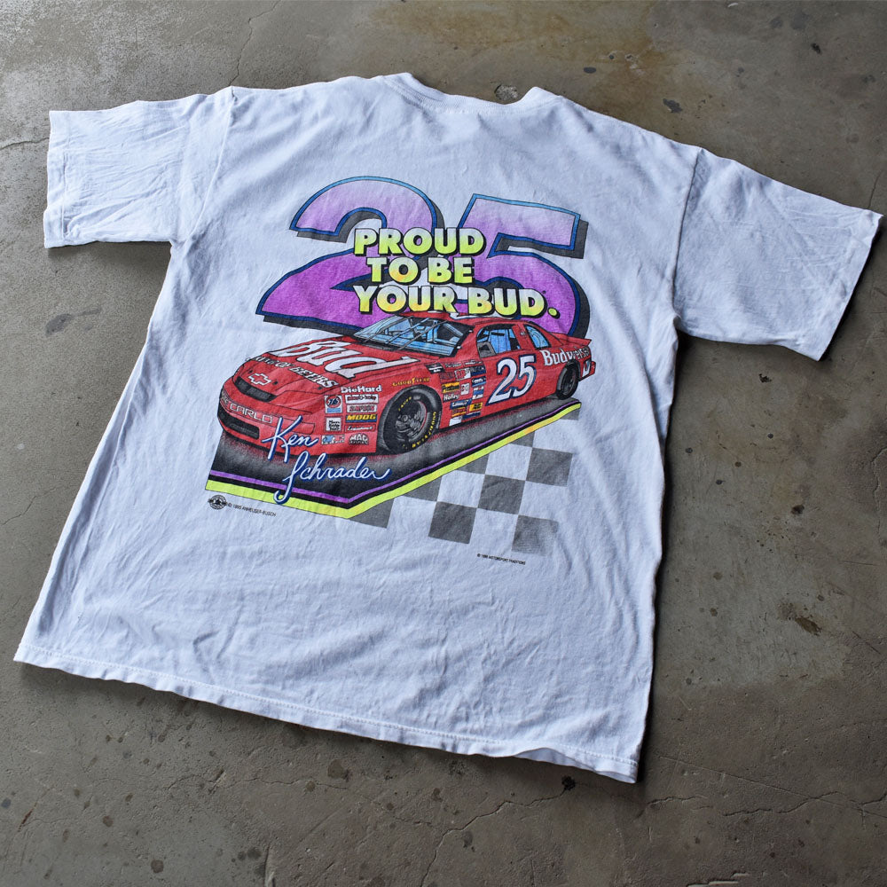 90's "Ken Schrader/ケン・シュレーダー #25" 両面プリント レーシングTシャツ USA製 230615