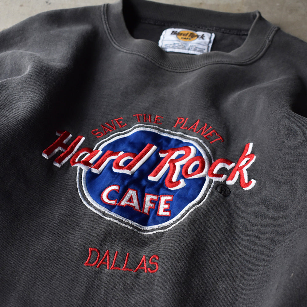 メンズHard Rock Cafe レッドスウェット　刺繍ロゴ　USA製　ユニセックス