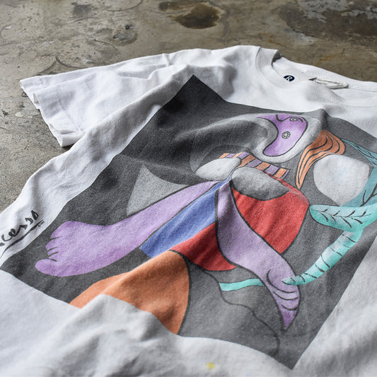 80's Pablo Picasso “花と女性” art Tシャツ USA製 240329H