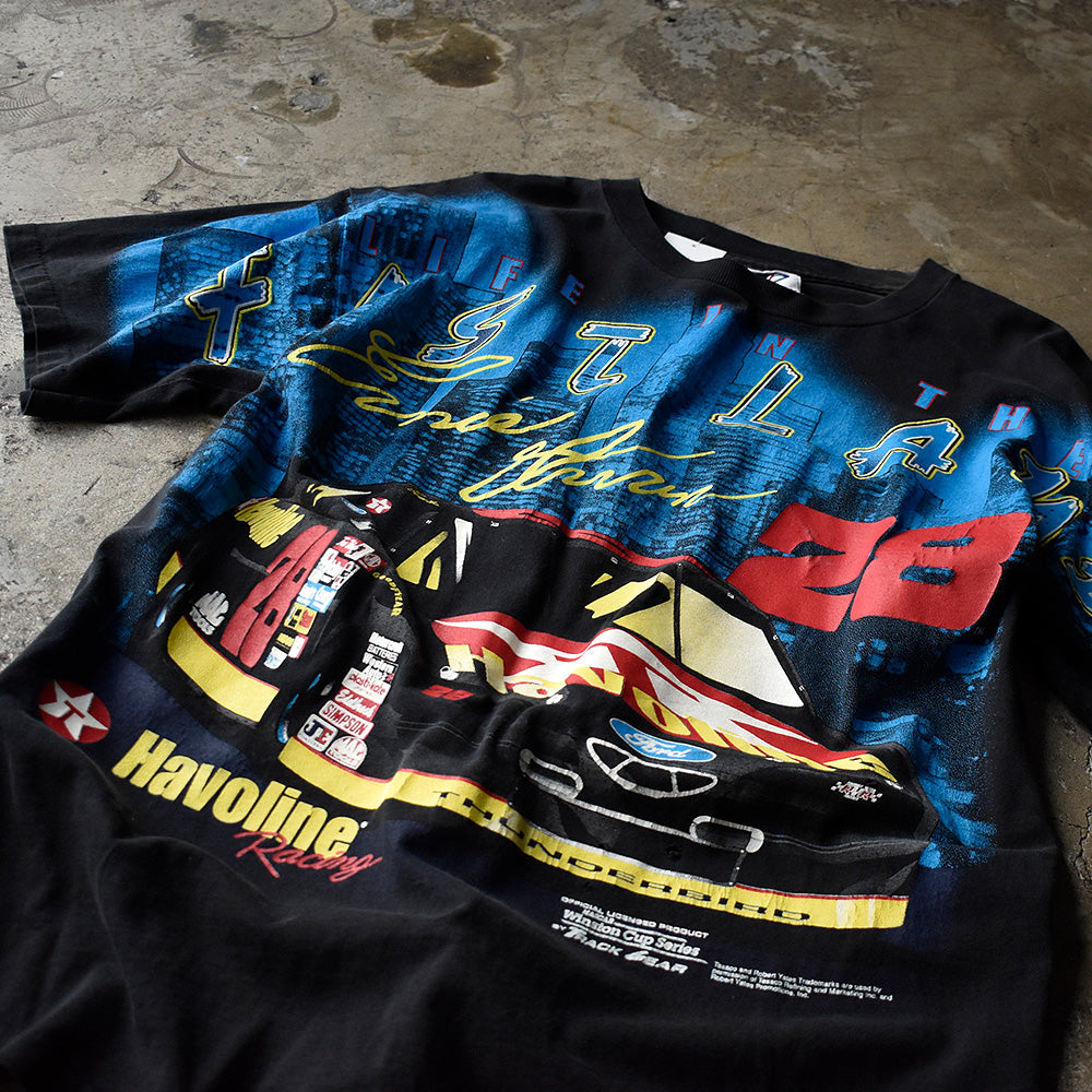90's LOGO ATHLETIC "Ernie Irvan #28" AOP! レーシング Tシャツ 240728H