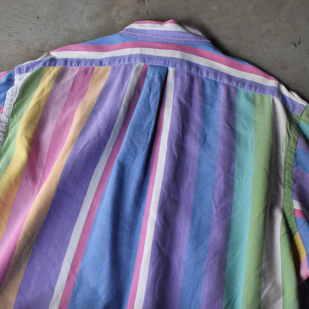 90's Ralph Lauren マルチカラーストライプ ボタンダウンシャツ 240327 S2076