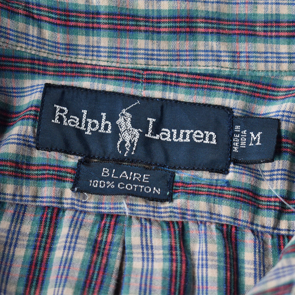 90's Ralph Lauren “BLAIRE” チェック 半袖 ボタンダウンシャツ 240426 S2087