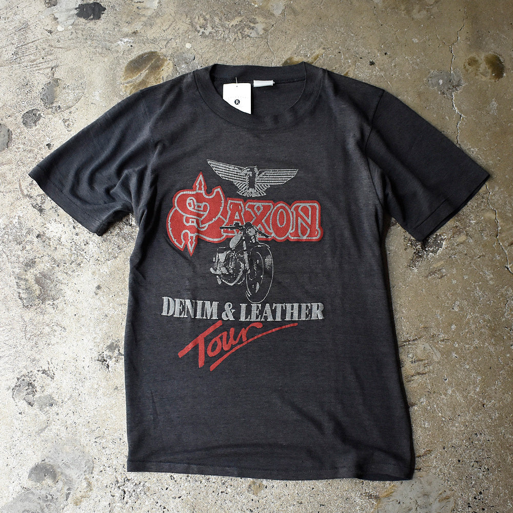80's SAXON “Denim and Leather” Tour ロック Tシャツ 250706H