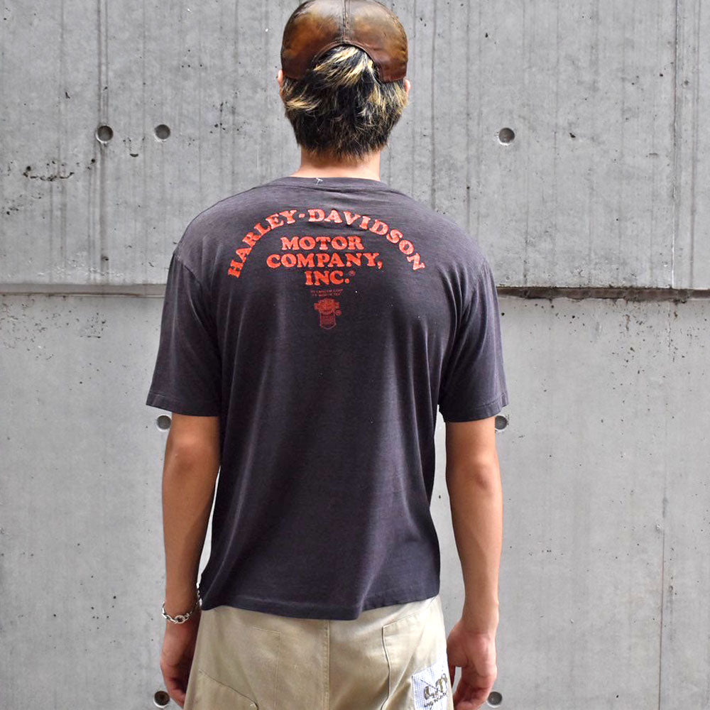 80’s Harley-Davidson × 3D Emblem “Eagle Logo” バイク Tシャツ 250916