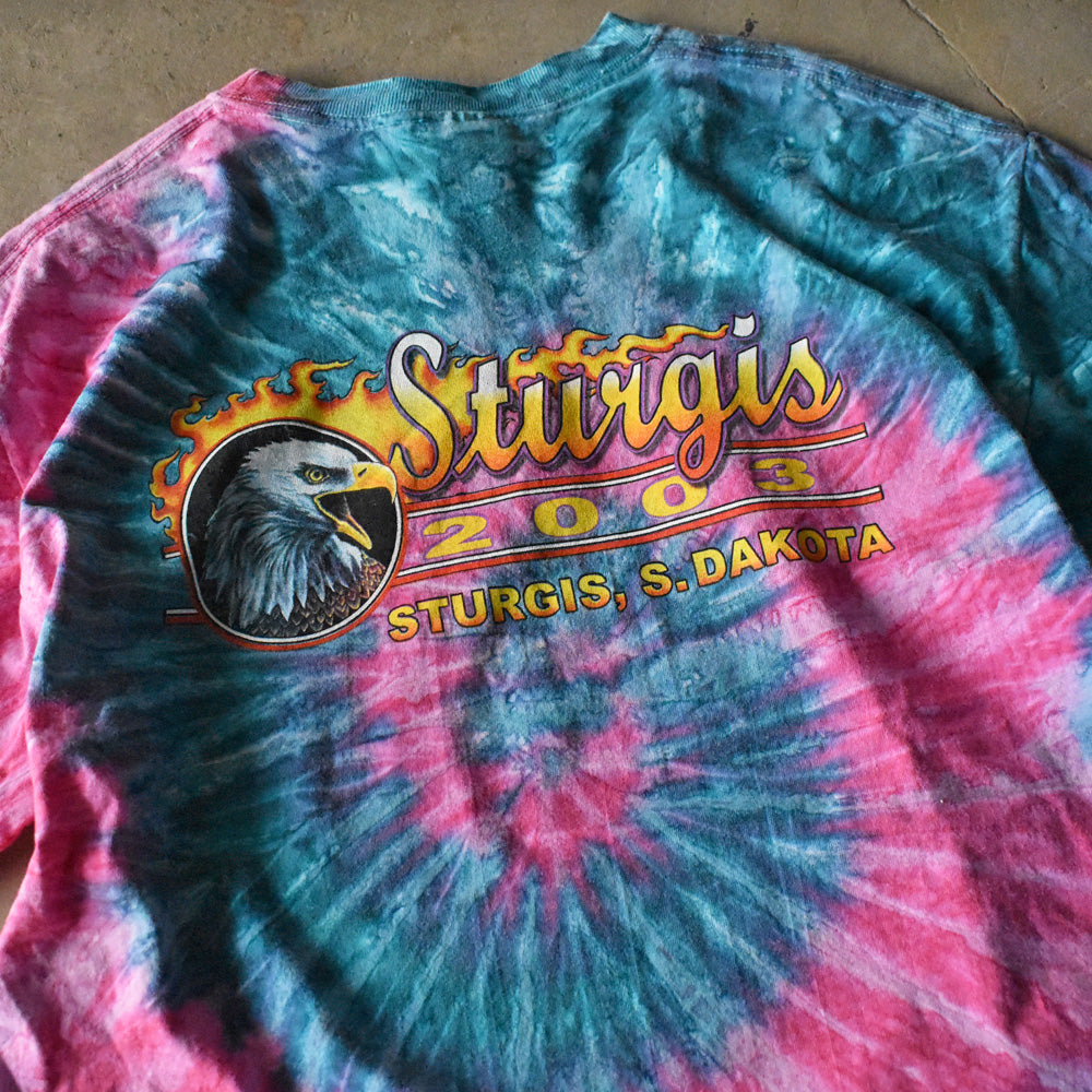Y2K “Sturgis 2003” タイダイ バイク Tシャツ 240517