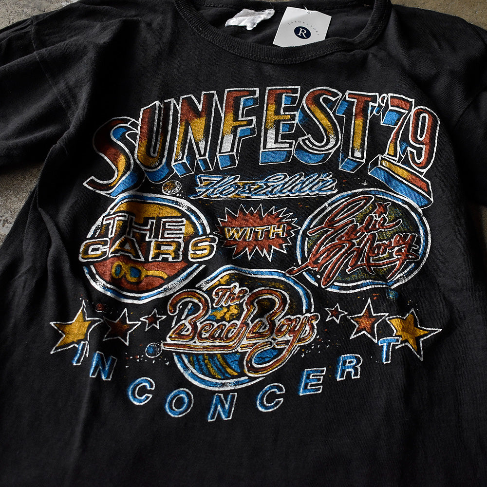 70's “SunFest '79“ The Cars/Eddie Money/The Beach Boys/Flo & Eddie ロック Tシャツ 250731H