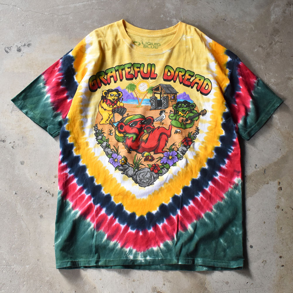 Y2K LIQUID BLUE Grateful Dead デッドベア! タイダイTシャツ 240923