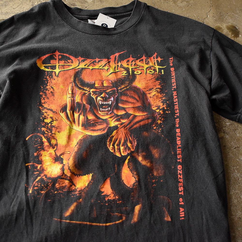Y2K Ozzy Osbourne "Ozzfest 2001" フェス ロック Tシャツ 250824H