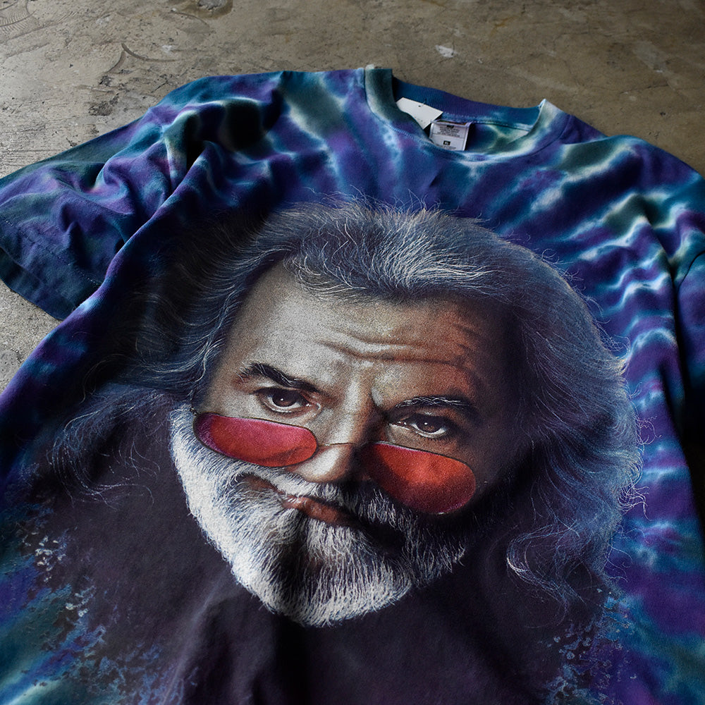 90's Grateful Dead “Jerry Garcia” オーバープリント タイダイ ロック Tシャツ 230930H