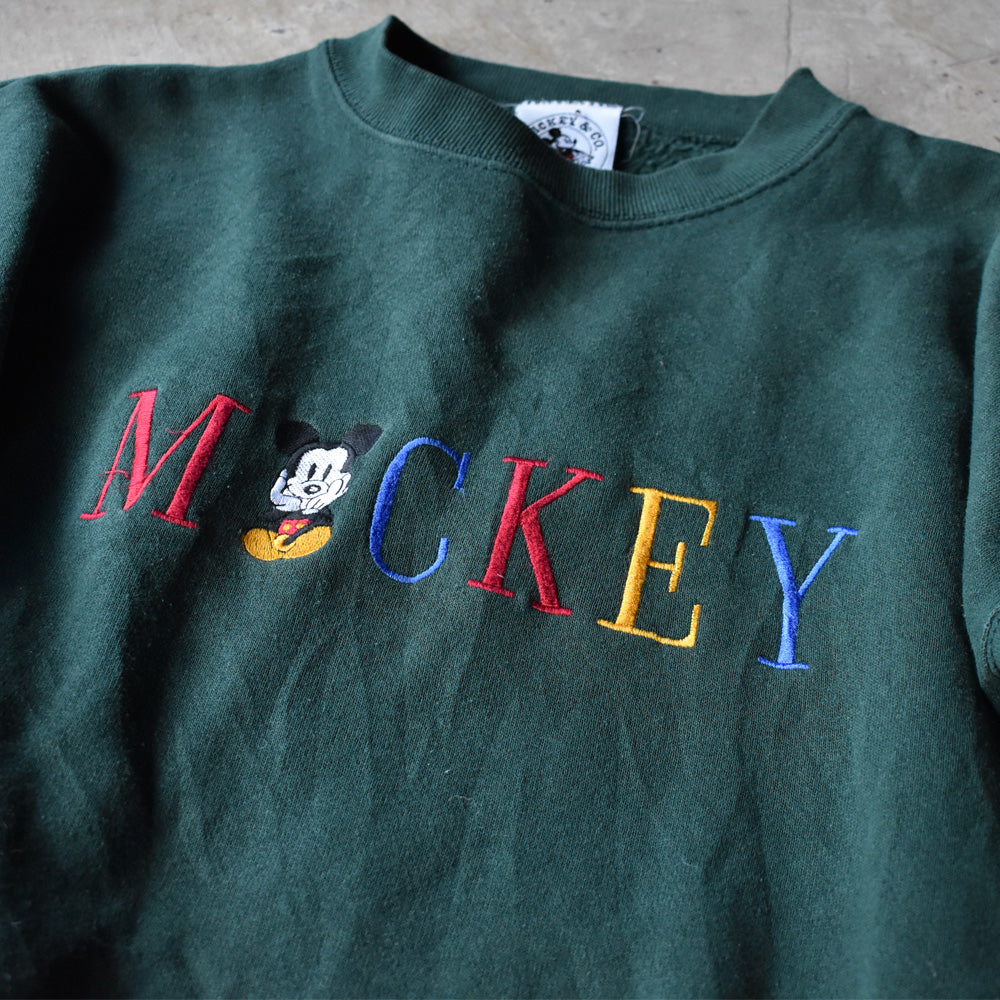 90’s Disney “Mickey“ 刺繍 スウェット USA製 240108