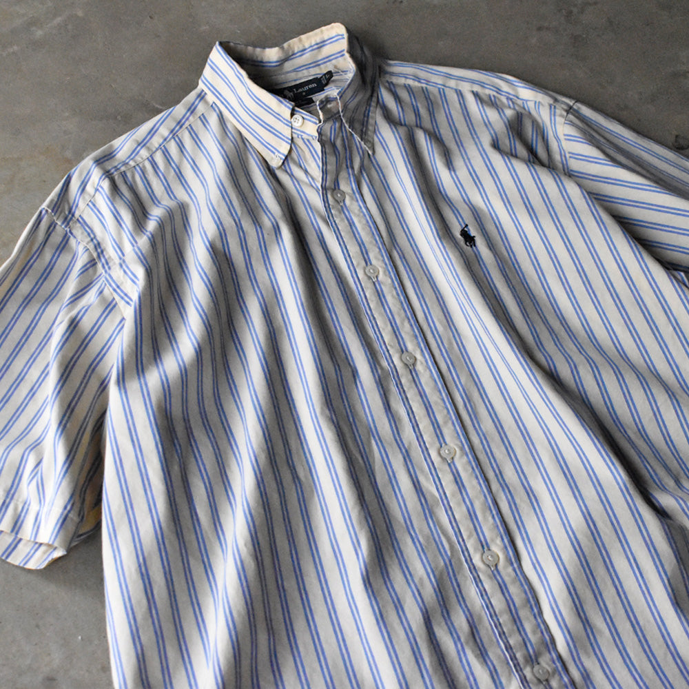 90's Ralph Lauren “BLAKE” ストライプ 半袖 ボタンダウンシャツ 240426 S2086