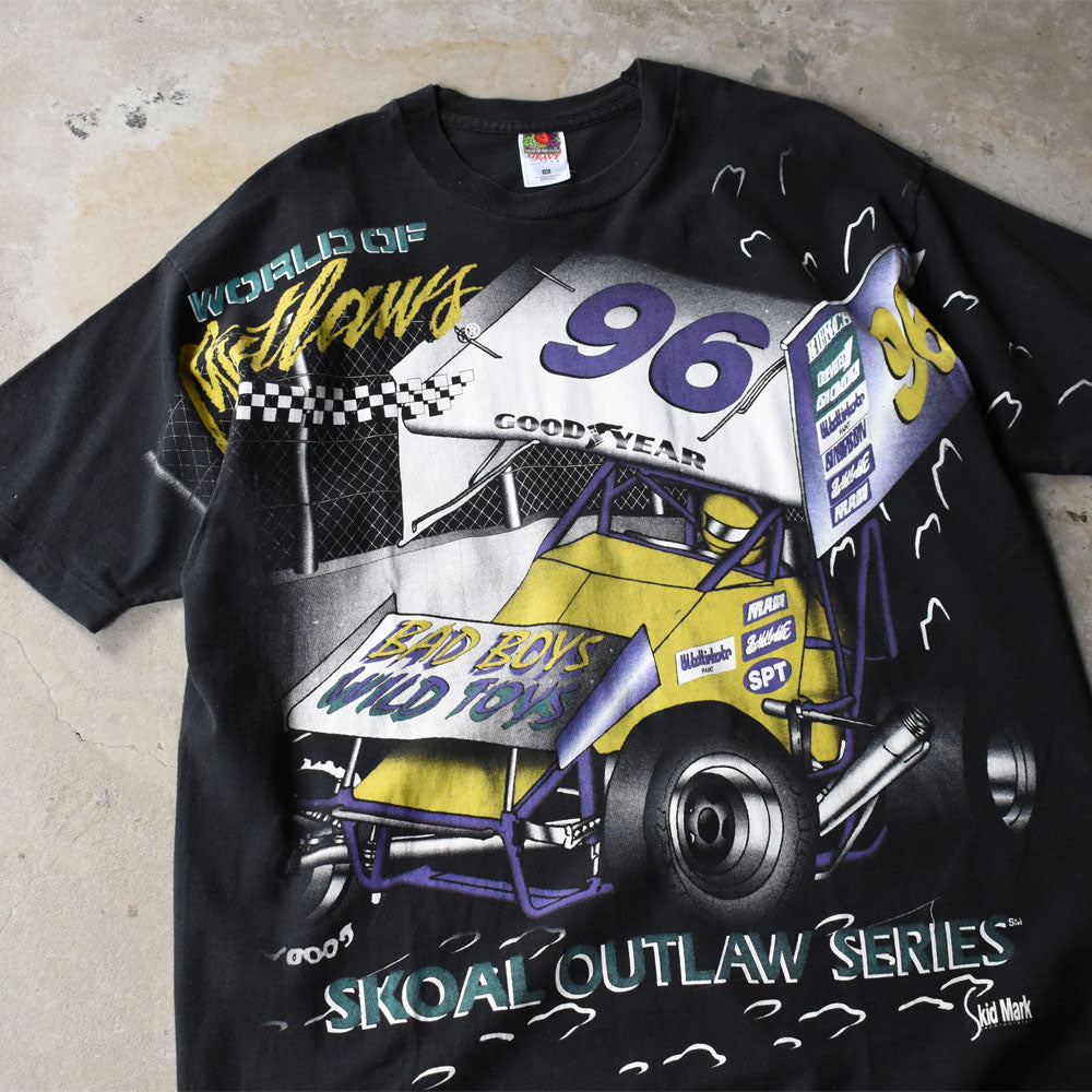 90’s FRUIT OF THE LOOM AOP! “SKOAL OL OUTLAW SERIES” レーシングTシャツ USA製 250513
