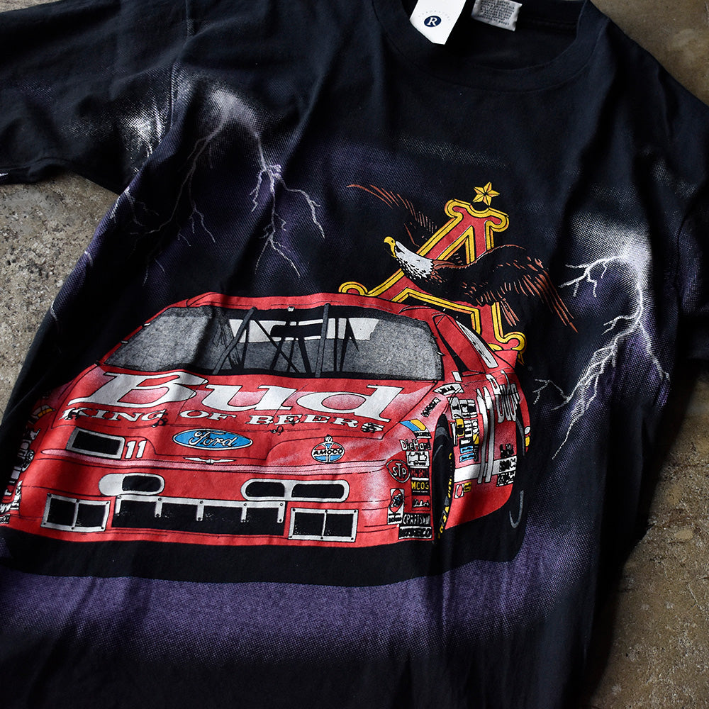 90's AOP! サンダー! Racing Tシャツ USA製 250517H