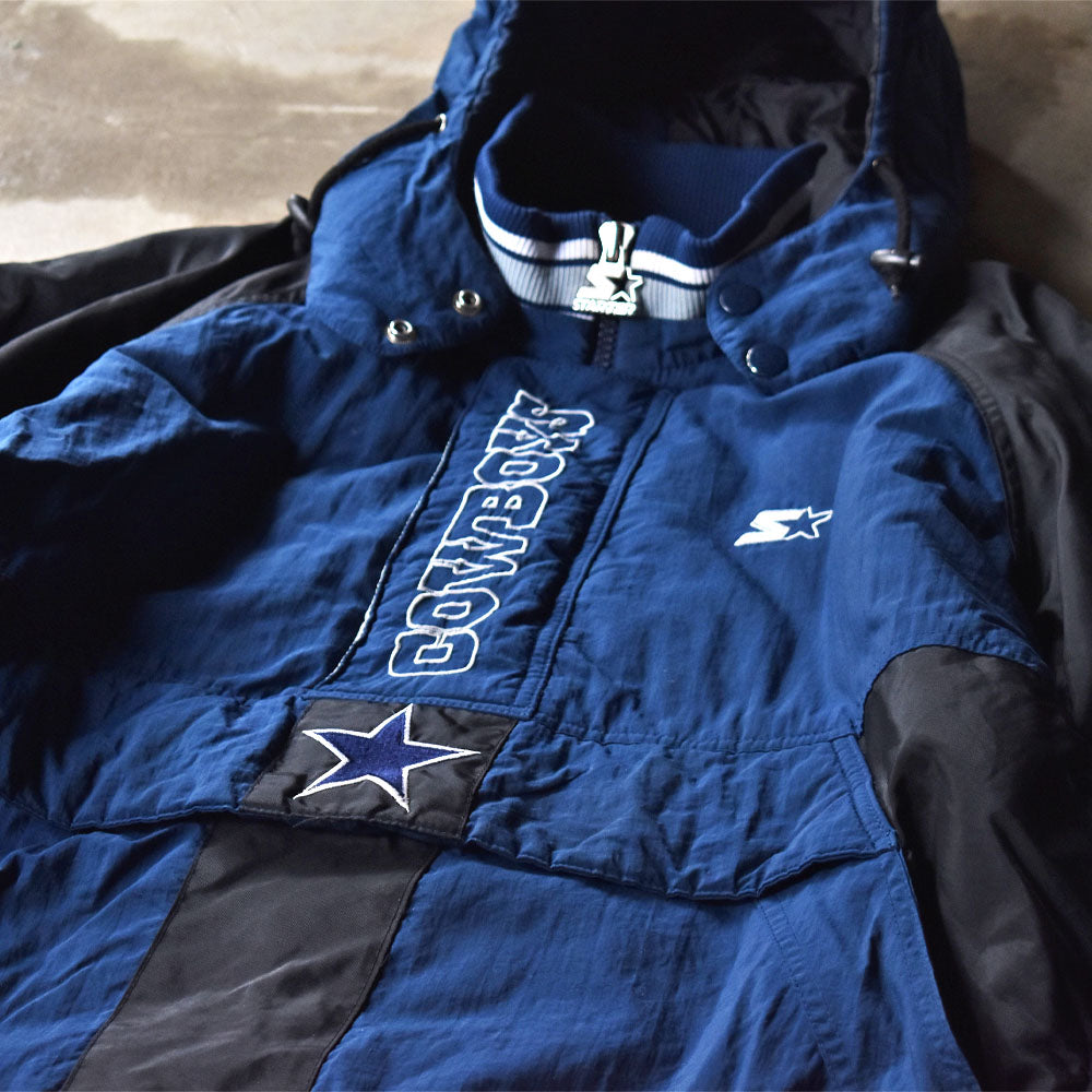 90’s STARTER “NFL COWBOYS” 中綿入り フード付き ナイロンジャケット 240208