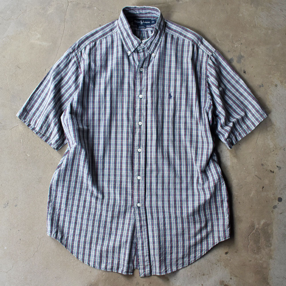 90's Ralph Lauren “BLAIRE” チェック 半袖 ボタンダウンシャツ 240426 S2087